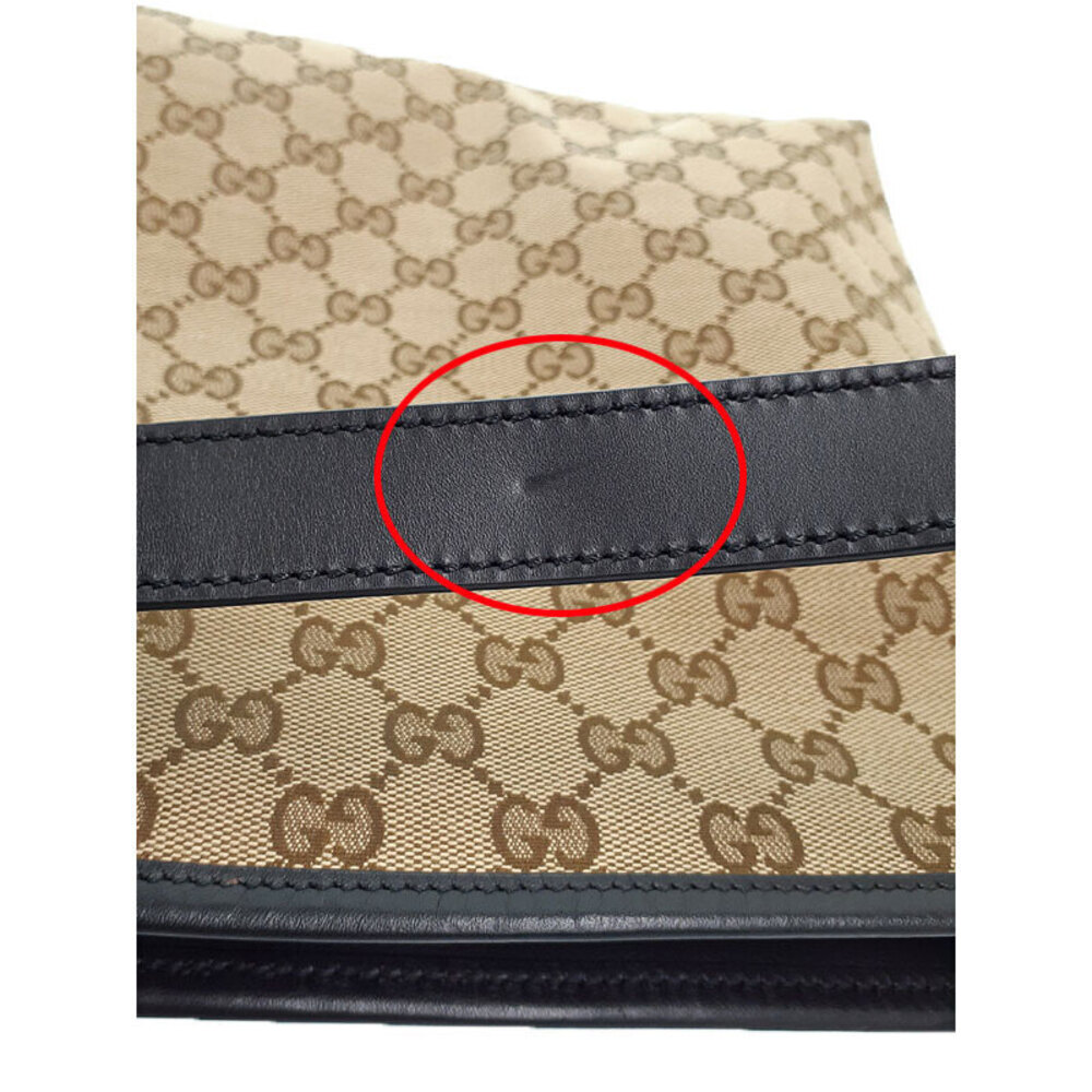 Gucci GG Monogram Brown Web Flat Messenger Bag red green web - Picture 7 of 9